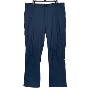 Orvis Mens 38x30 Fleece Lined Tech Pants Nylon Navy Blue Hiking Work Winter